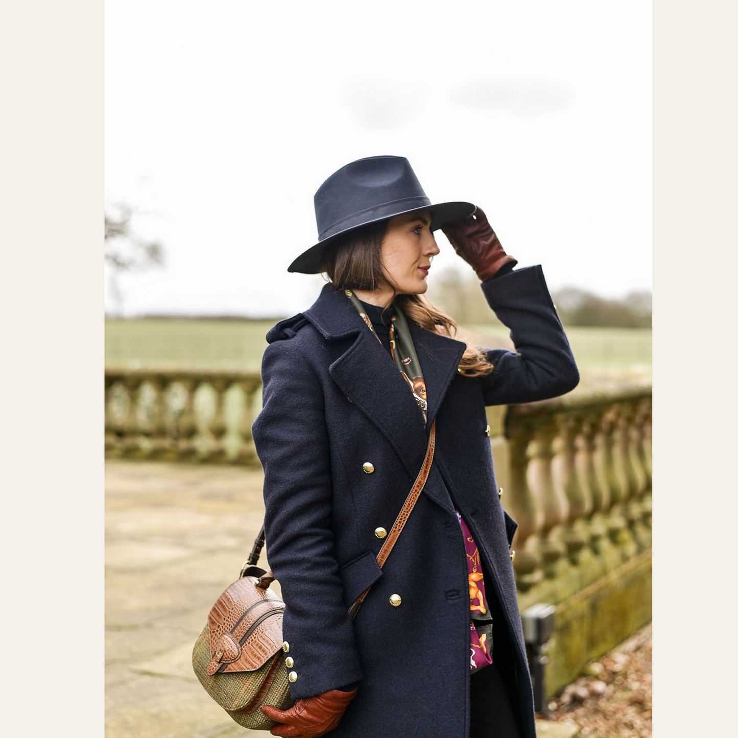 Thimbley Waxed Waterproof Fedora Hat Navy