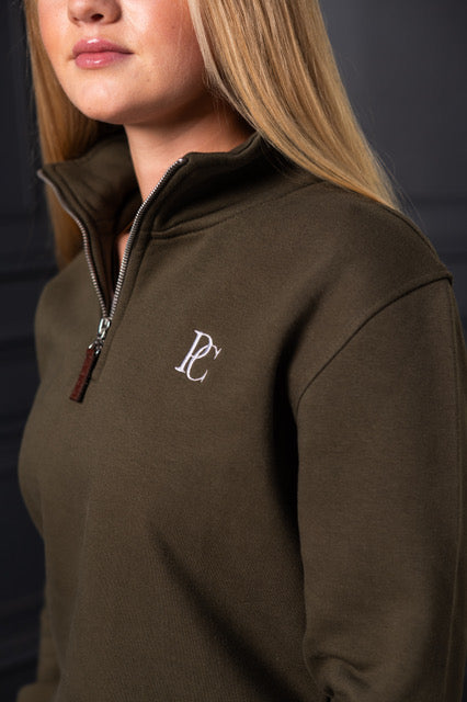The Tidal 1/4 Zip Monogram Keswick Green