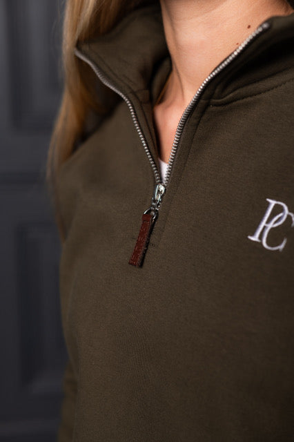 The Tidal 1/4 Zip Monogram Keswick Green