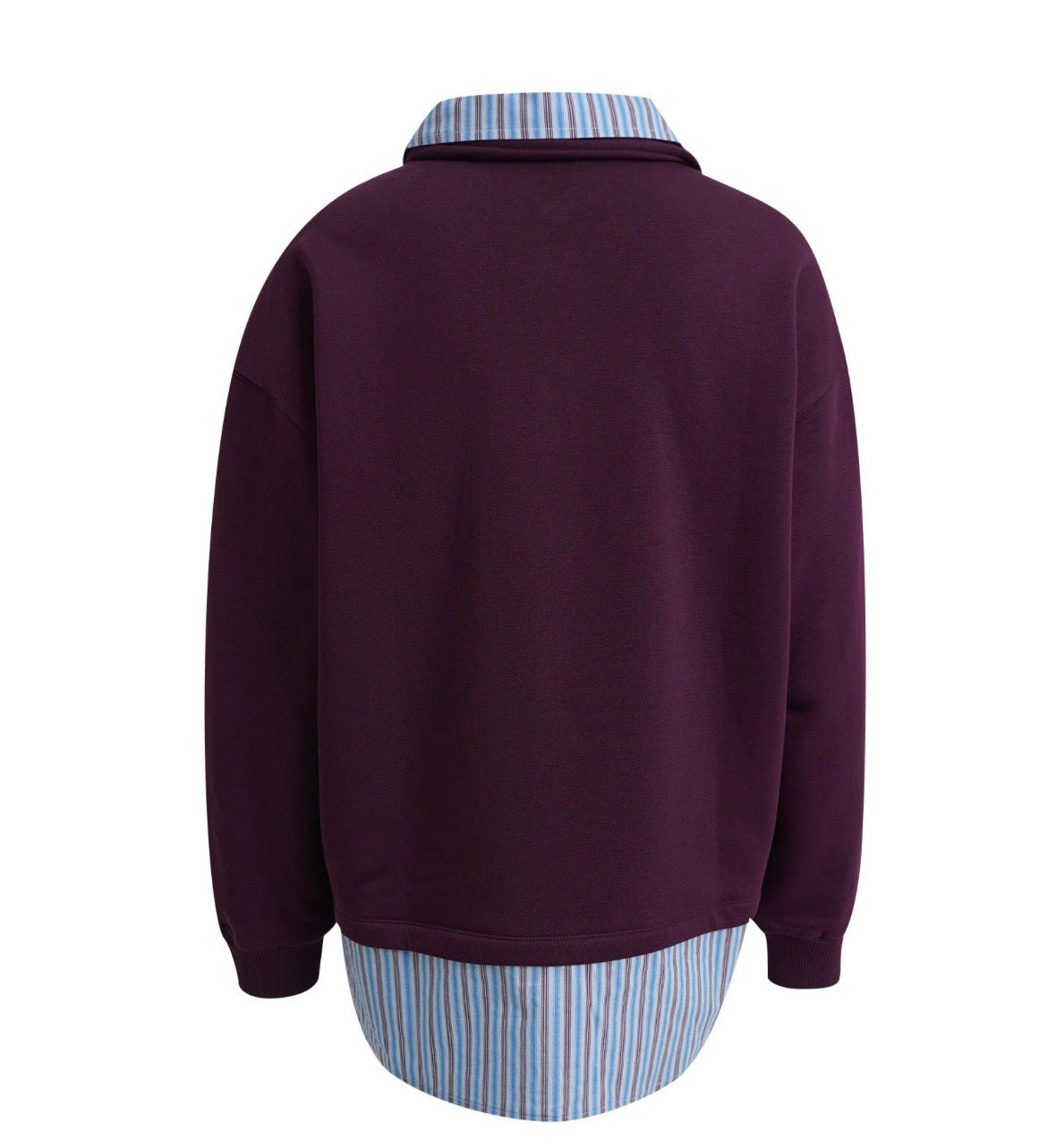 Boxy Polo Sweatshirt Blouse Layering