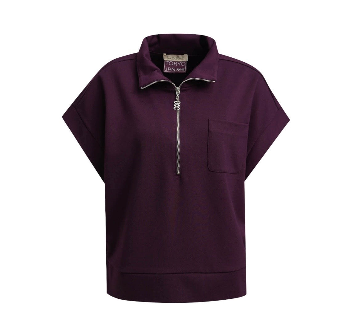 Half Zip Vest Plum