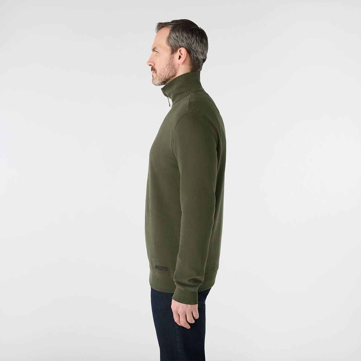 Original 1/4 Zip Neck Knit weater Deep Green