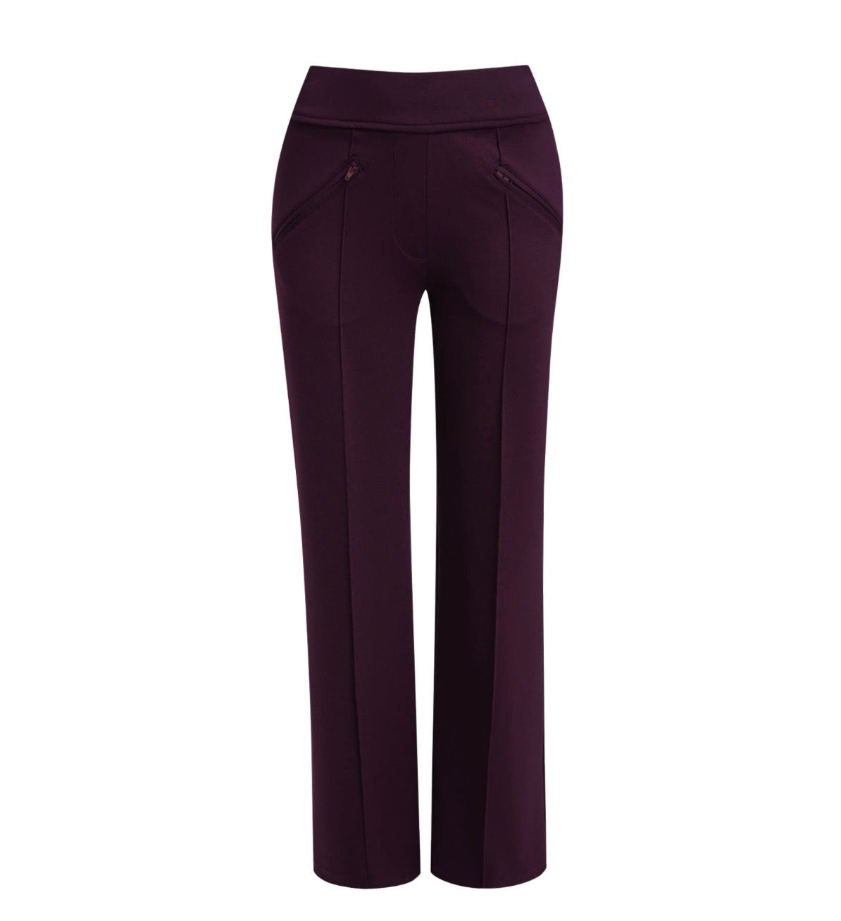 Interlocked Pants with Zipped Pockets Plum