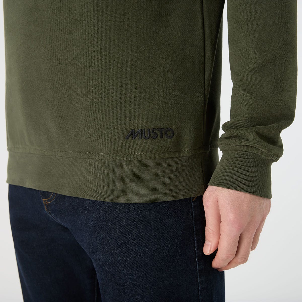 Original 1/4 Zip Neck Knit weater Deep Green