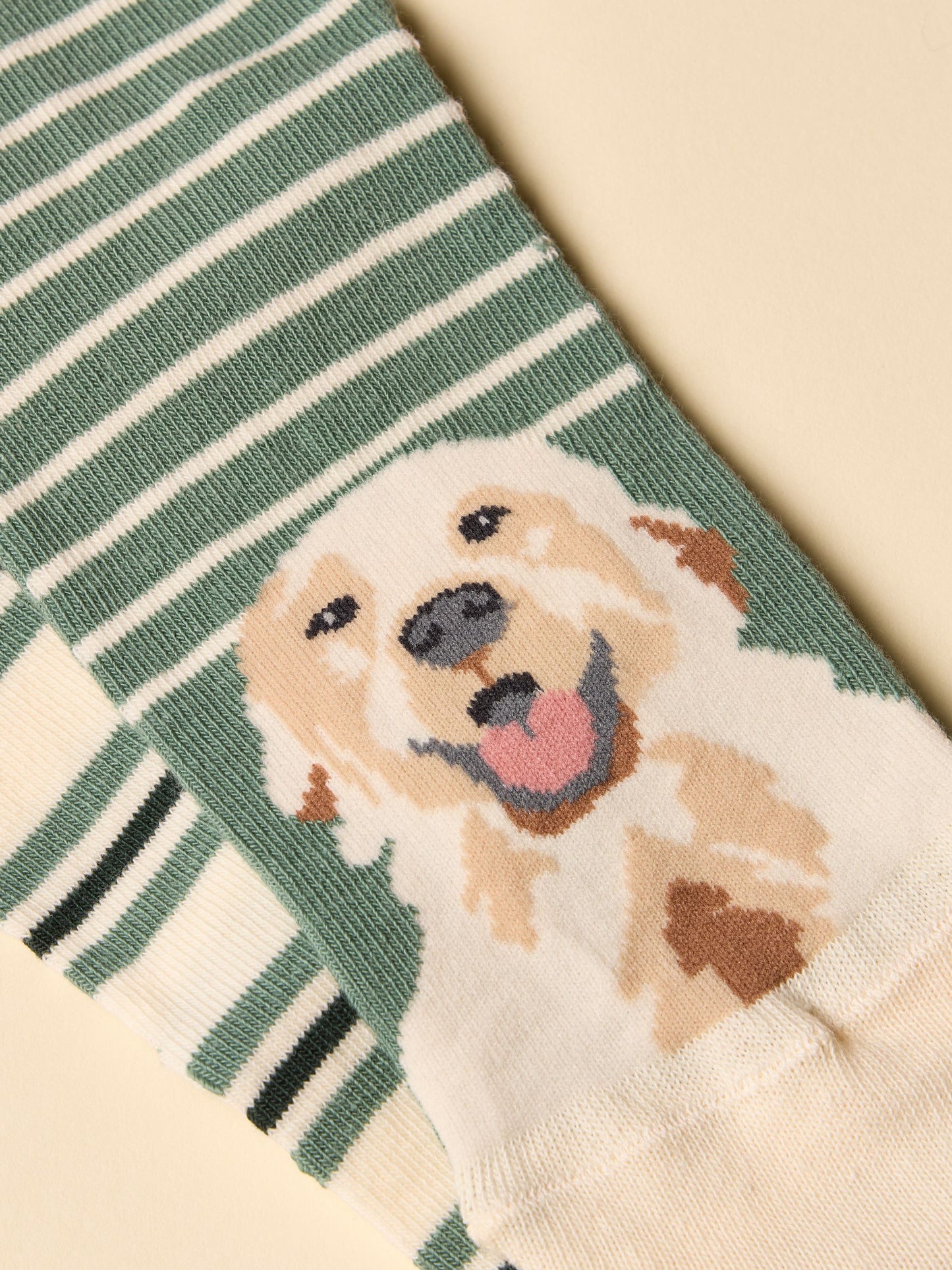 Everyday Green/Ecru 2 Pack Cotton Blend Socks