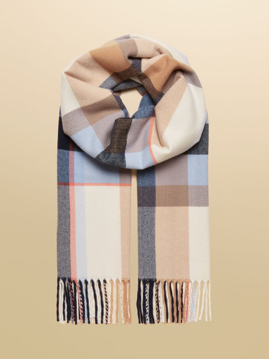 Langtree Cream/Blue Large Scarf