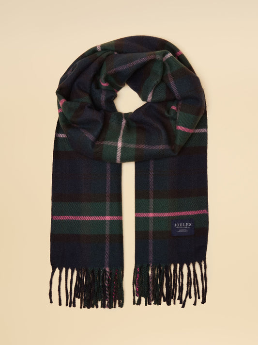 Langtree Navy / Pink Check Large Unisex Scarf