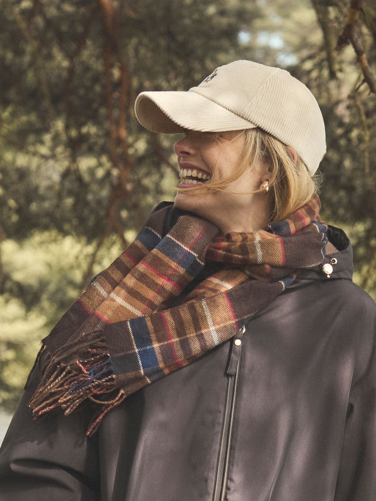 Langtree Check Brown Scarf