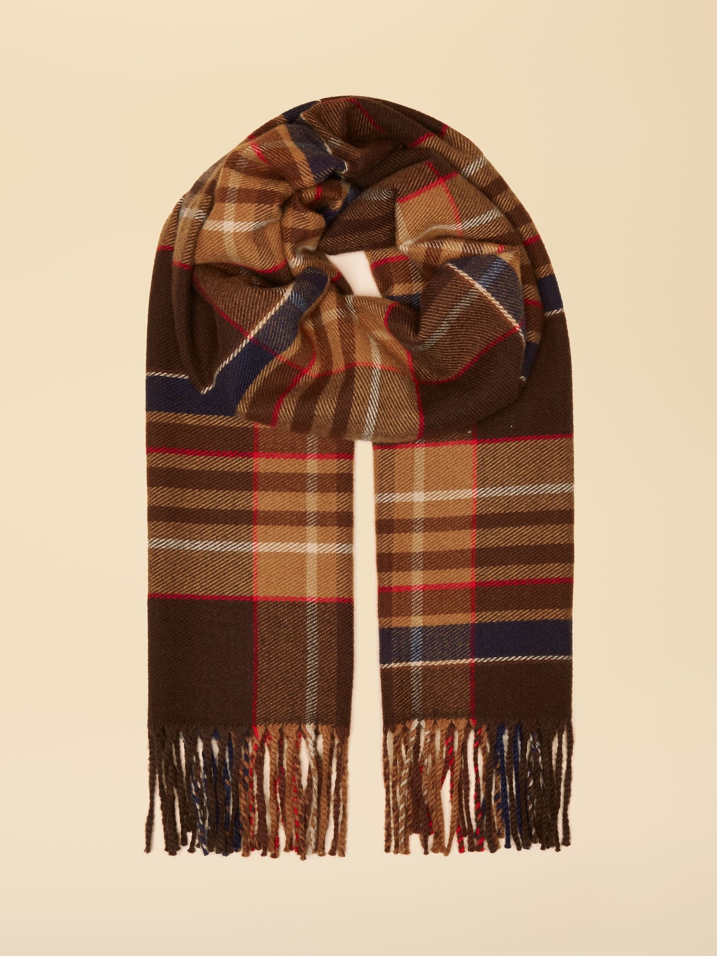 Langtree Check Brown Scarf