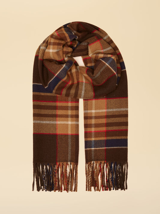Langtree Check Brown Scarf