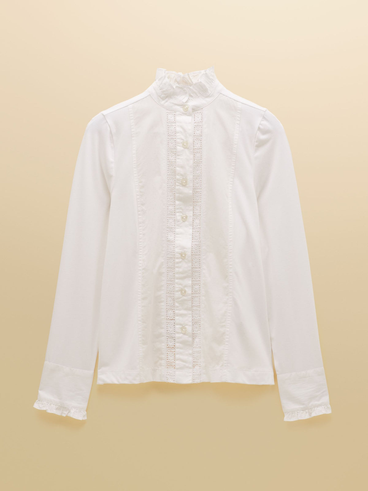 Felicity White Lace Insert Jersey Shirt
