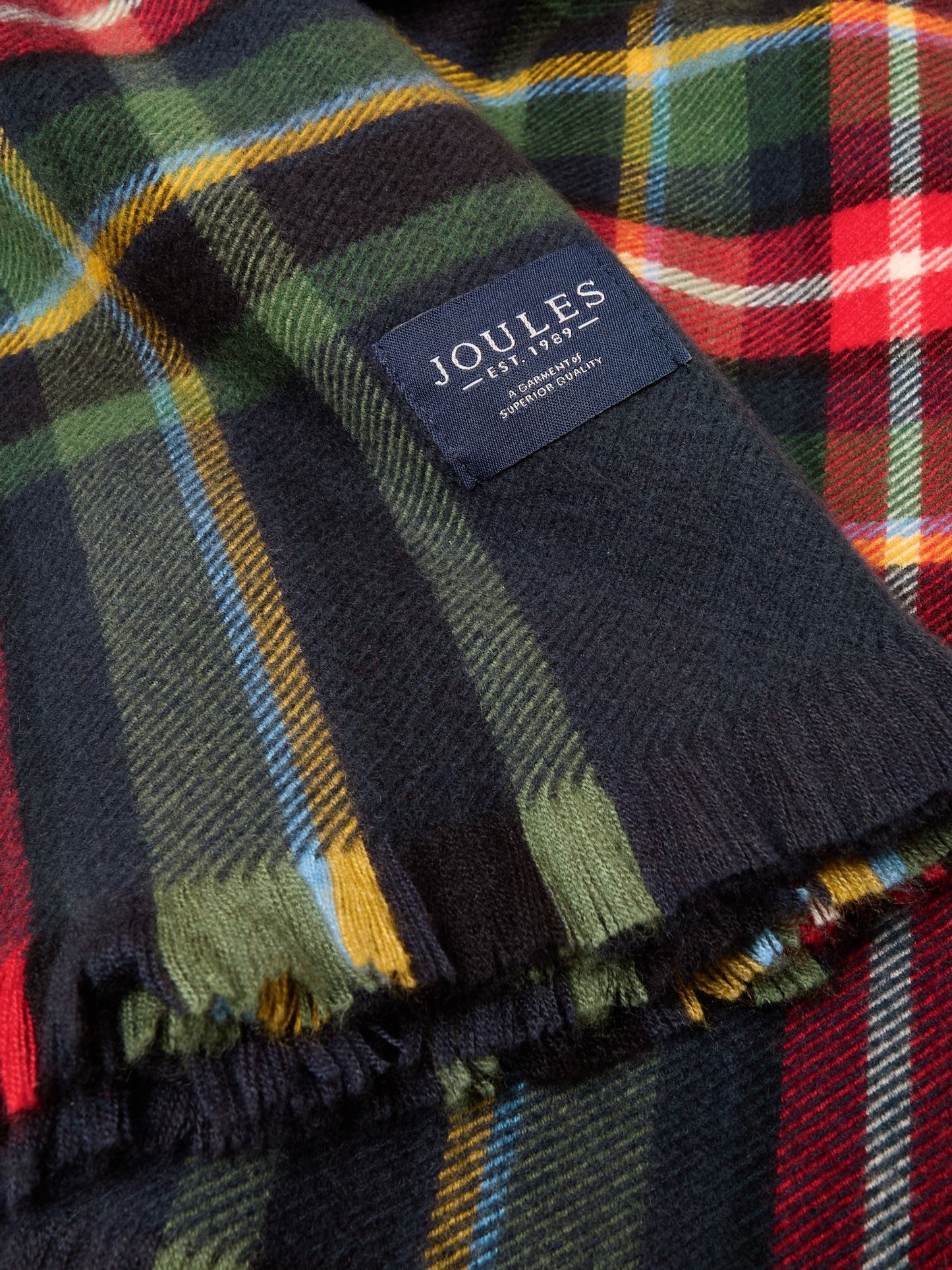Bracewell Red / Navy Tartan Check Large Scarf
