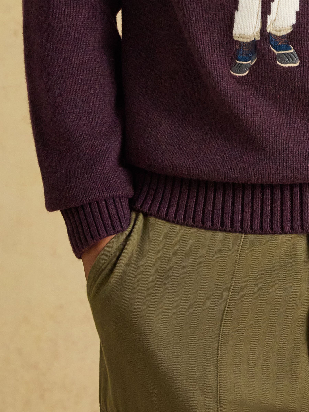 Intarsia Crew Neck Purple Jonty Fox Jumper