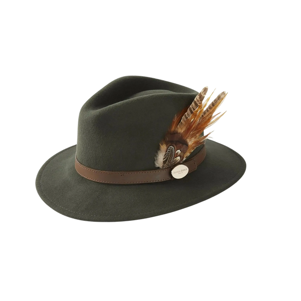 The Suffolk Fedora Olive Green (Bronze Feather)