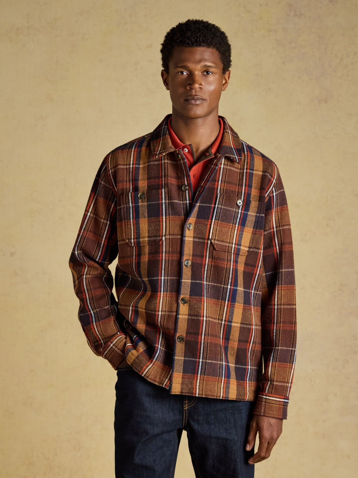 Brown Check Flannel Overshirt