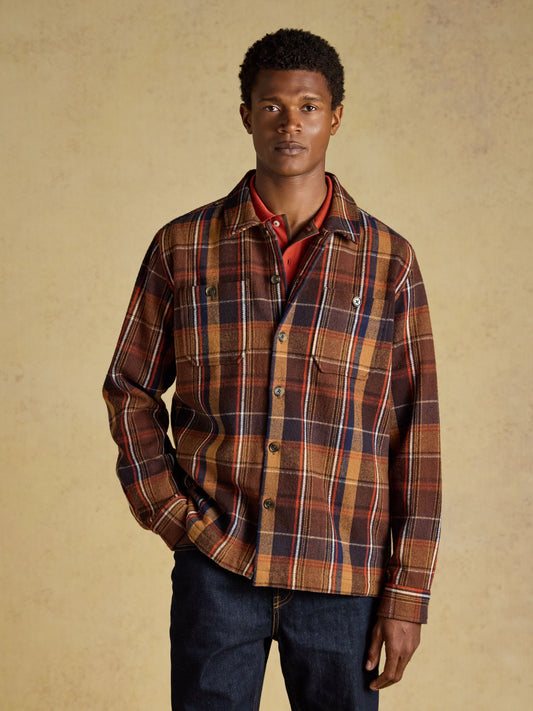 Brown Check Flannel Overshirt