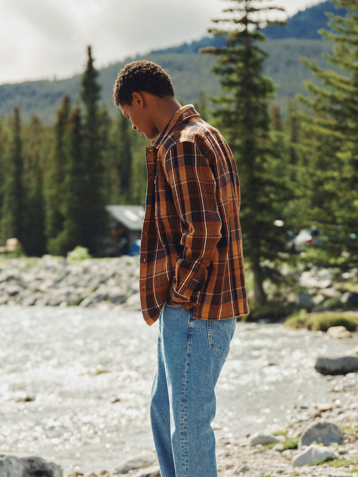 Brown Check Flannel Overshirt