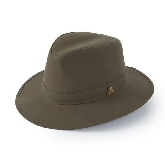 The Darsham Wax Fedora Olive Green