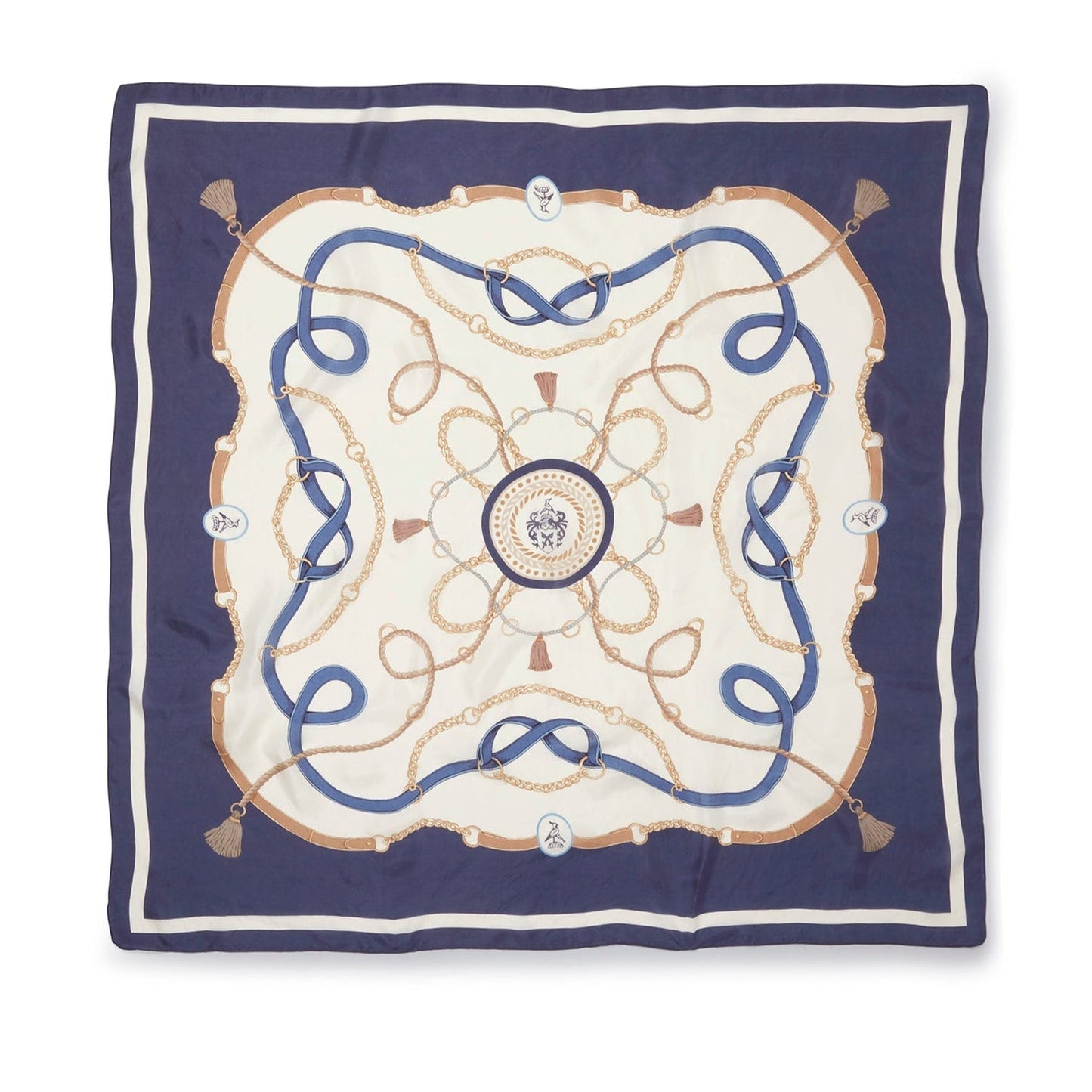 The Melford Silk Scarf Navy