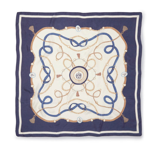 The Melford Silk Scarf Navy