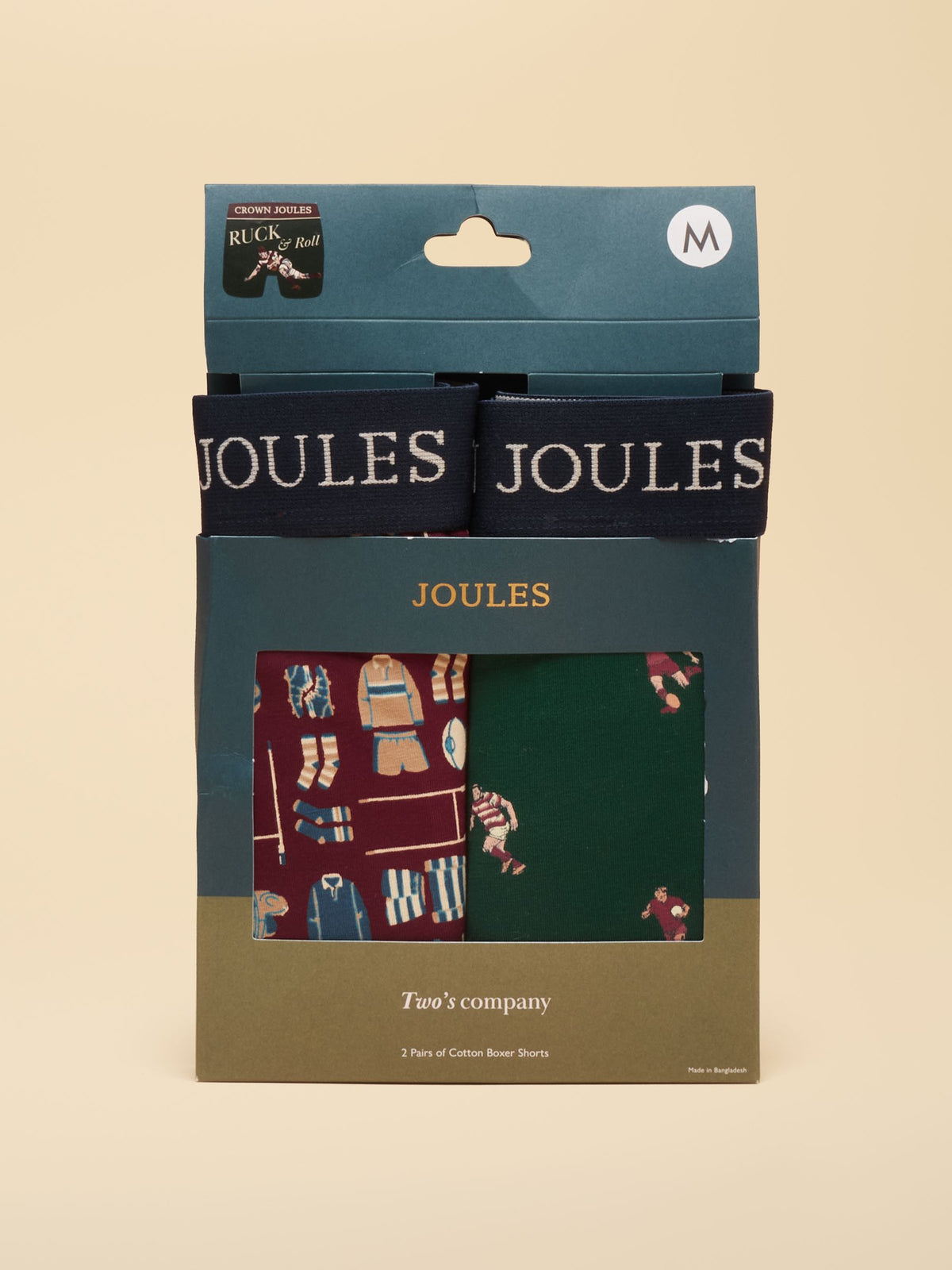 Ruck and Roll Red/Green Cotton Jersey Boxer horts