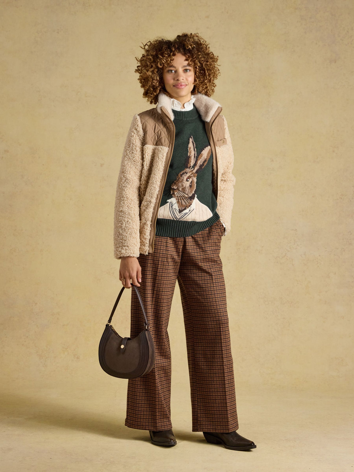 Hare Green Cotton Blend Crew Neck Knitted Jumper X
