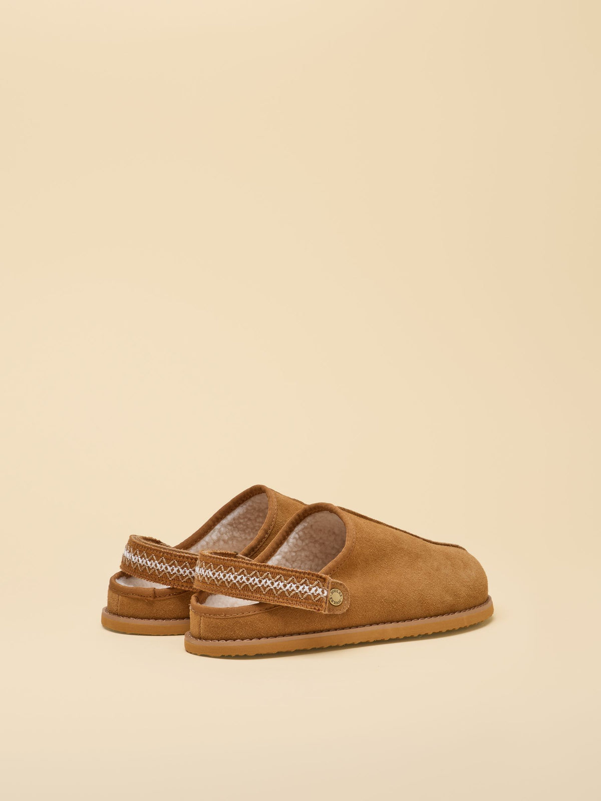 Chestnut Brown Suede Faux Fur Lined Clogs