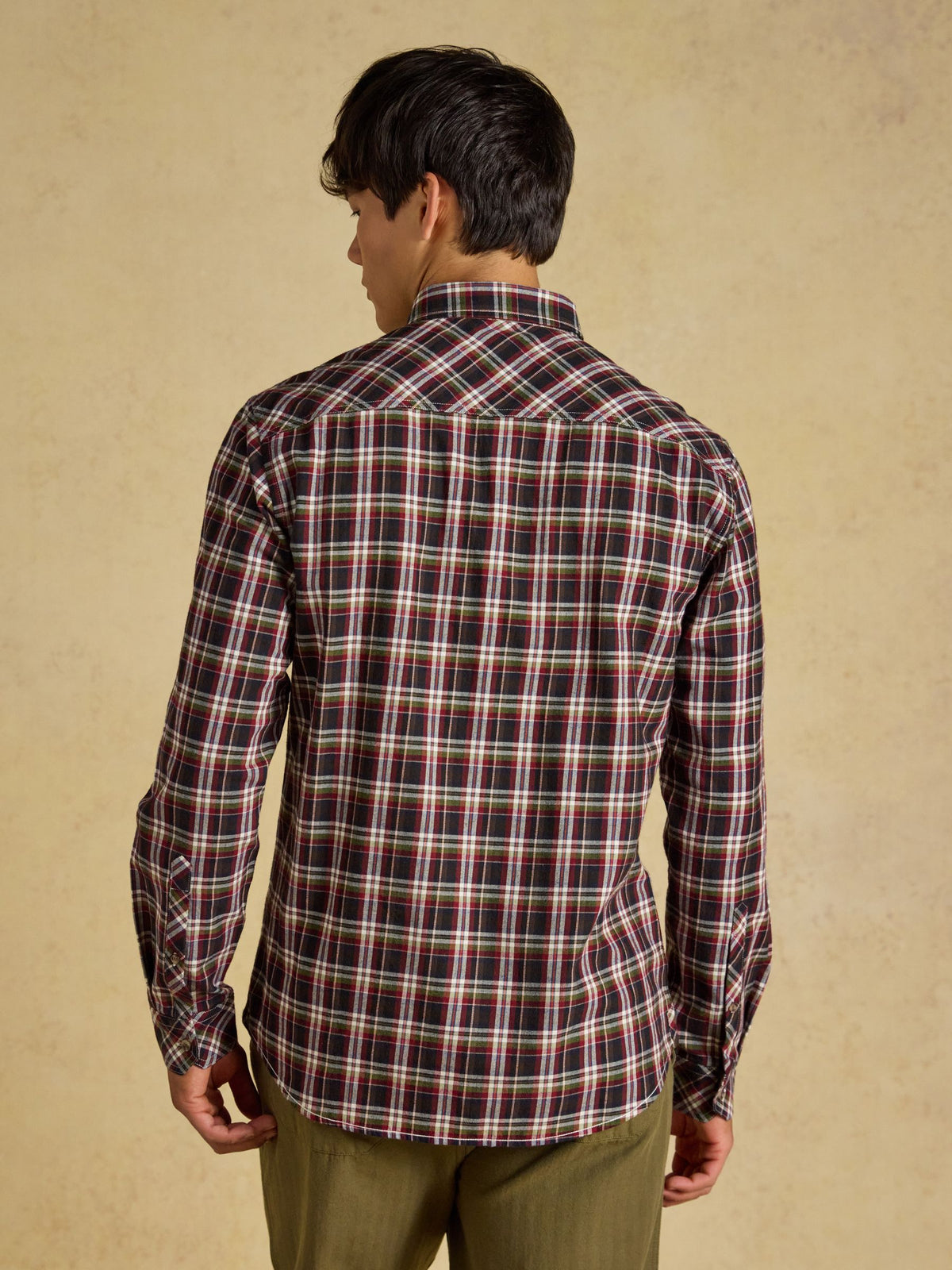 Burgundy Red Long leeve Brushed Flannel hirt