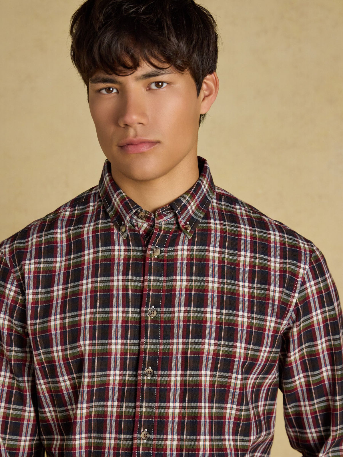 Burgundy Red Long leeve Brushed Flannel hirt