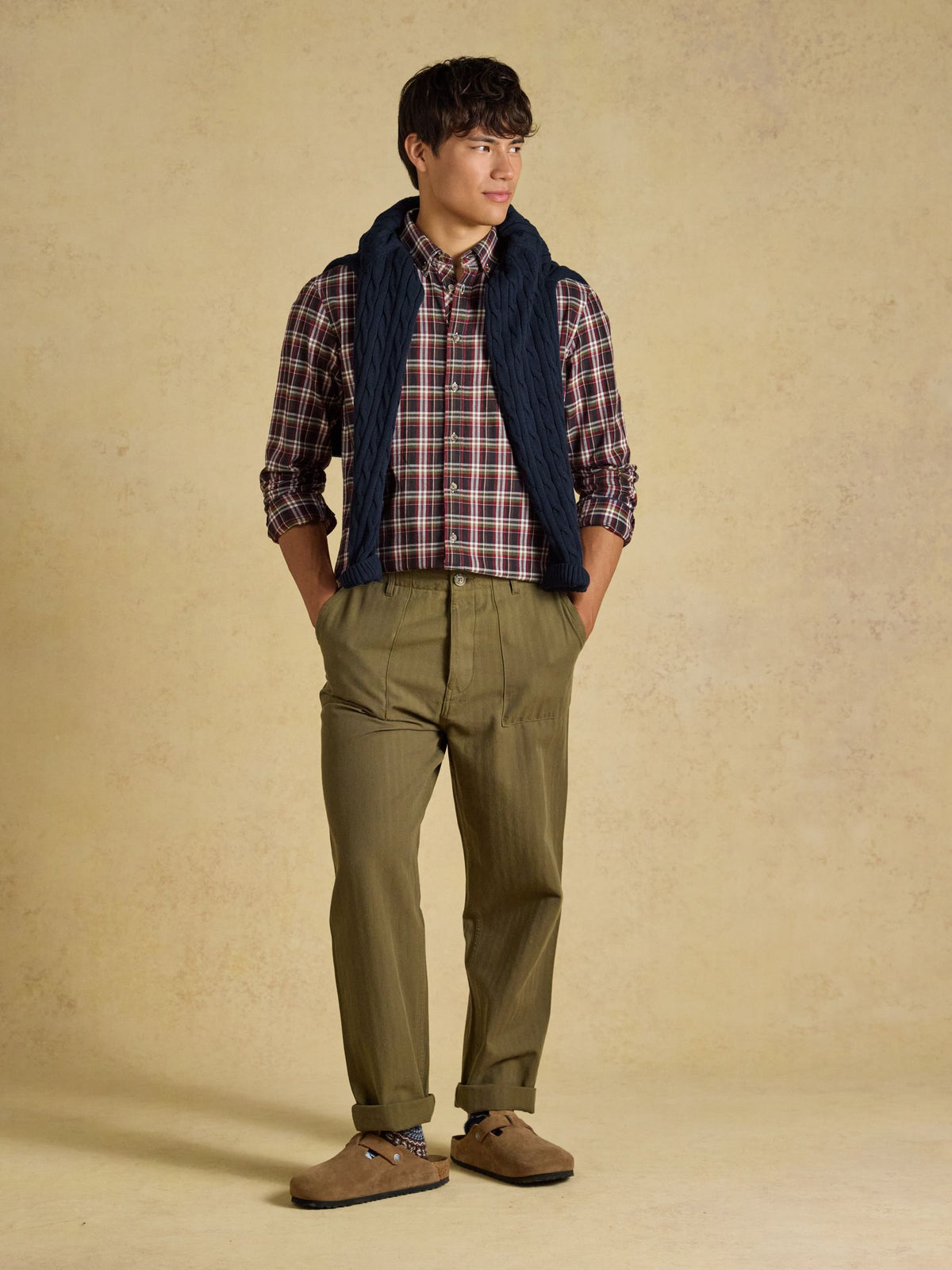 Burgundy Red Long leeve Brushed Flannel hirt