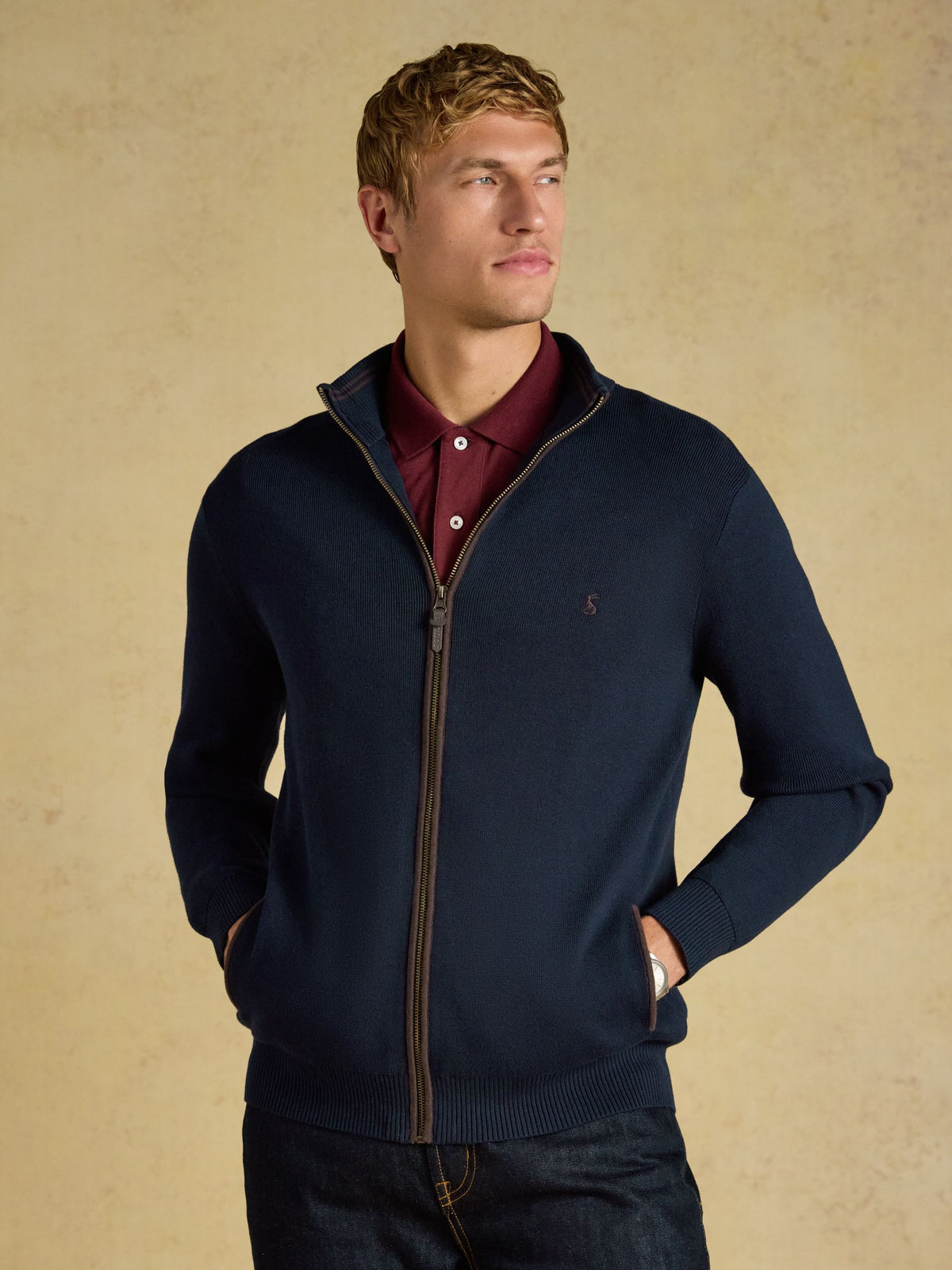 Hillside Navy Knitted Cardigan