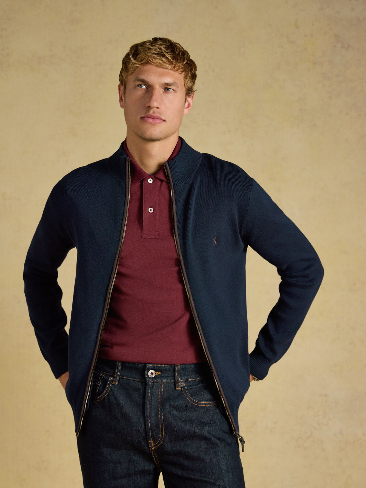 Hillside Navy Knitted Cardigan