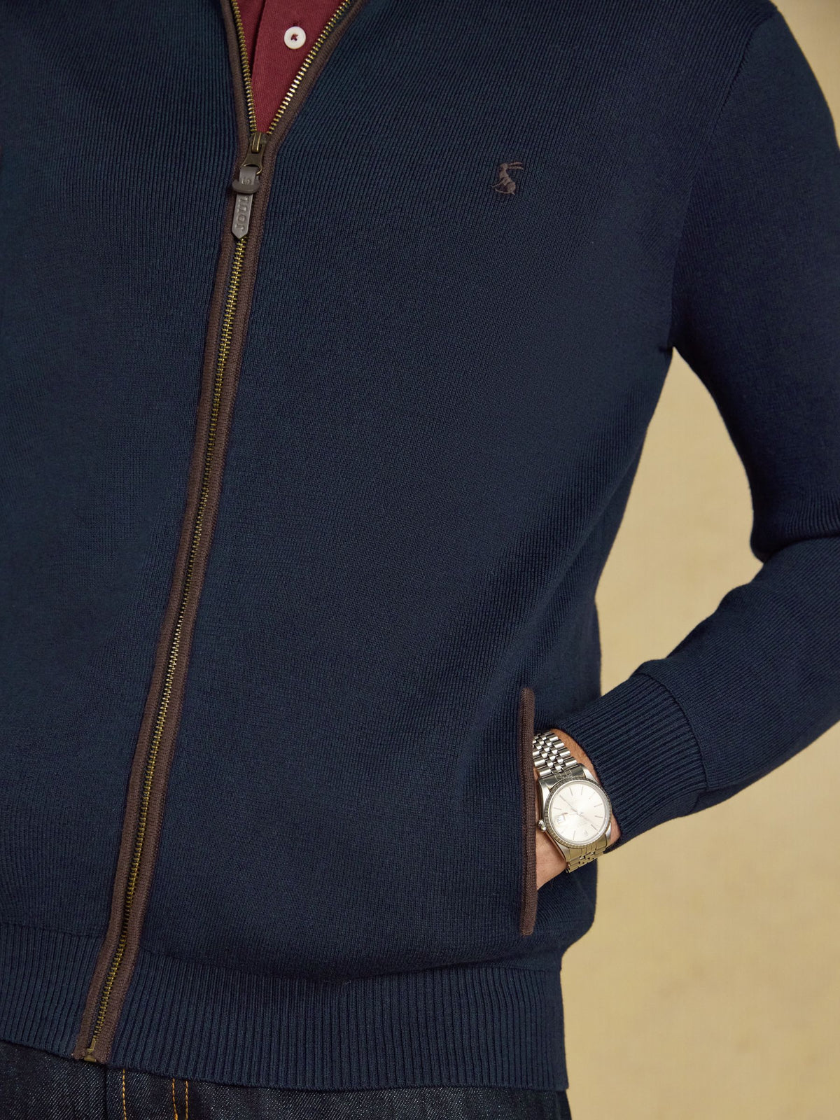 Hillside Navy Knitted Cardigan