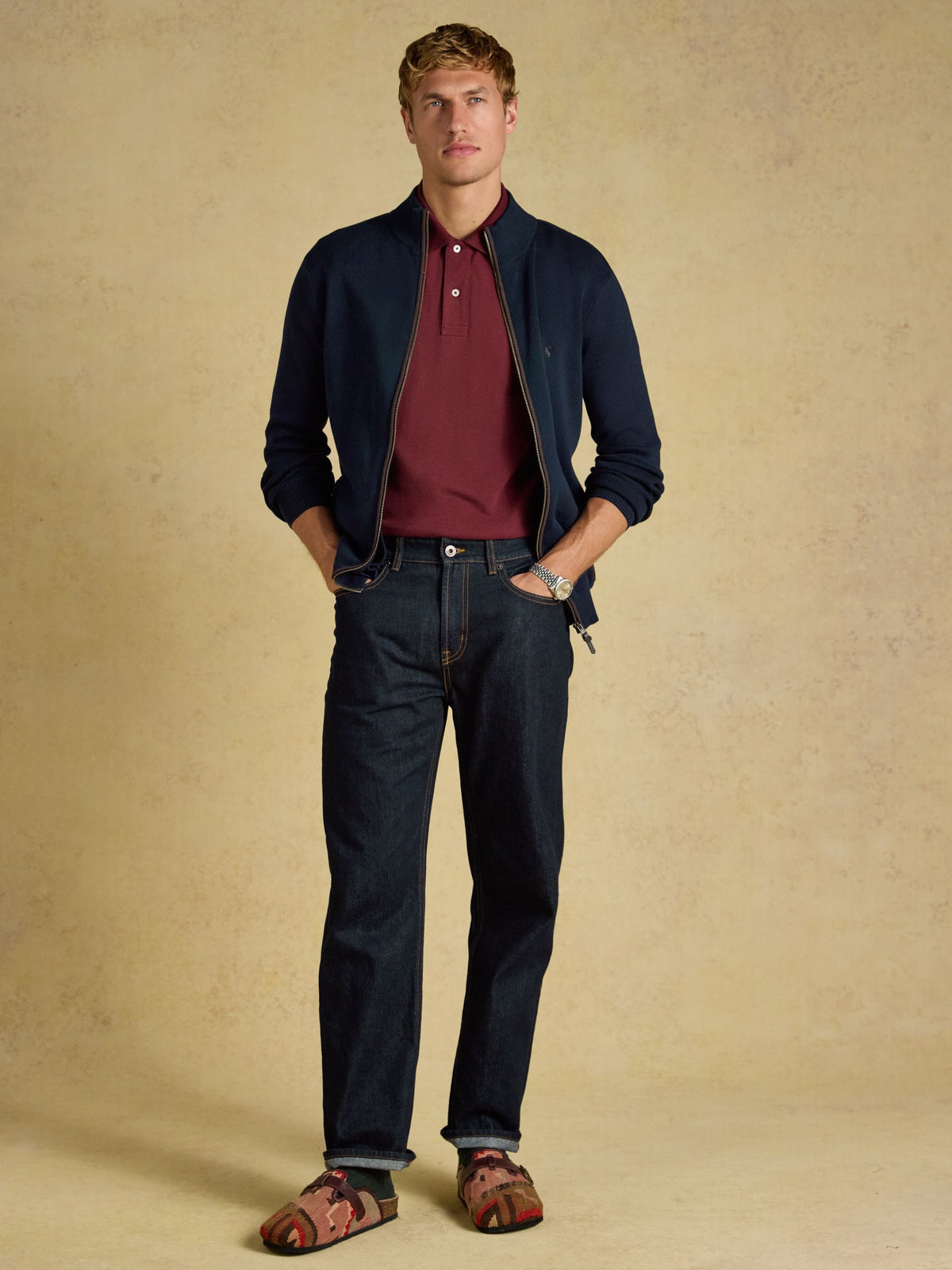 Hillside Navy Knitted Cardigan