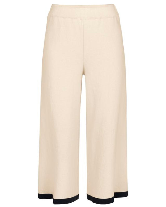 Nadja Pants Knitted pants with wide legs Sandshell/Navy
