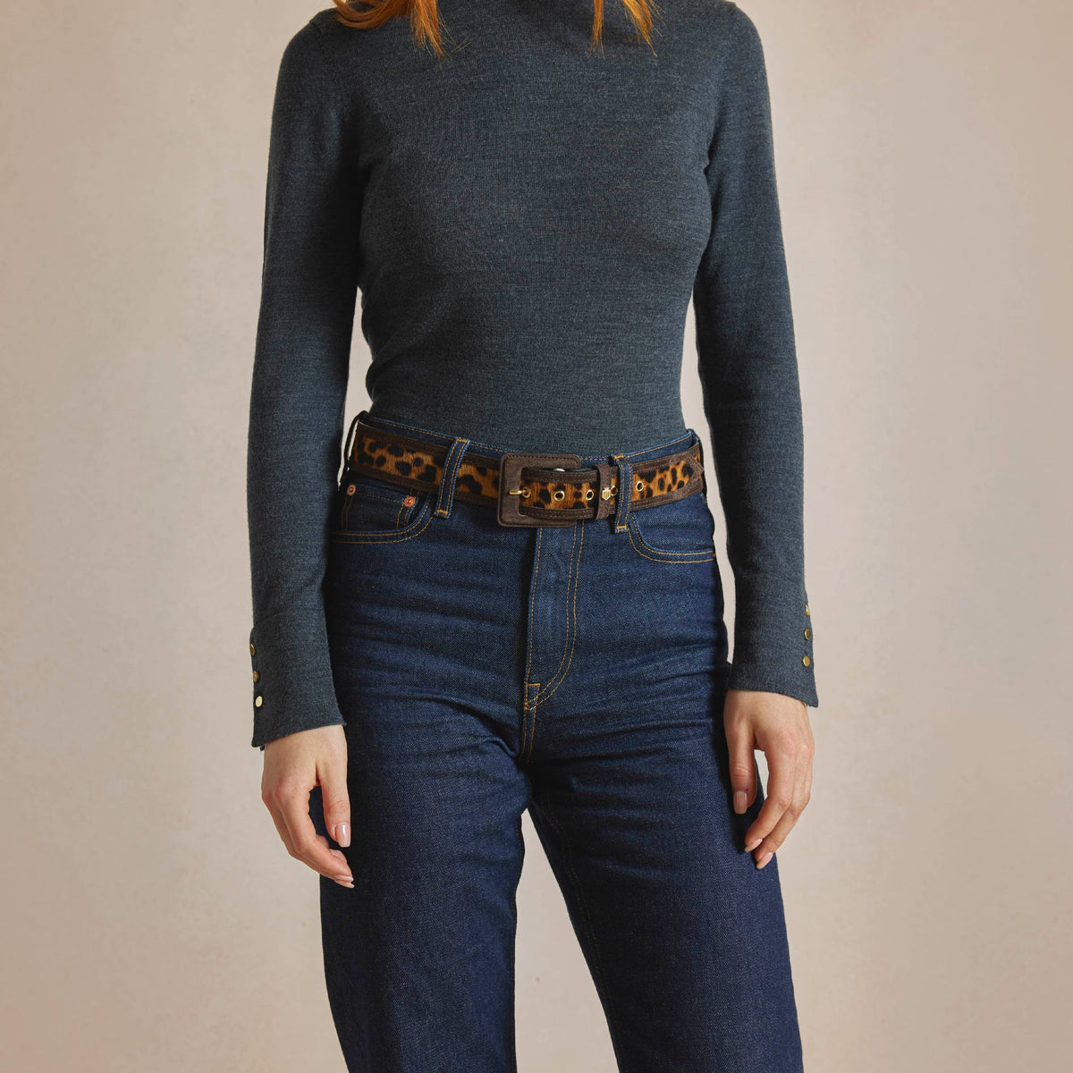 Marseille Leopard haircalf Belt