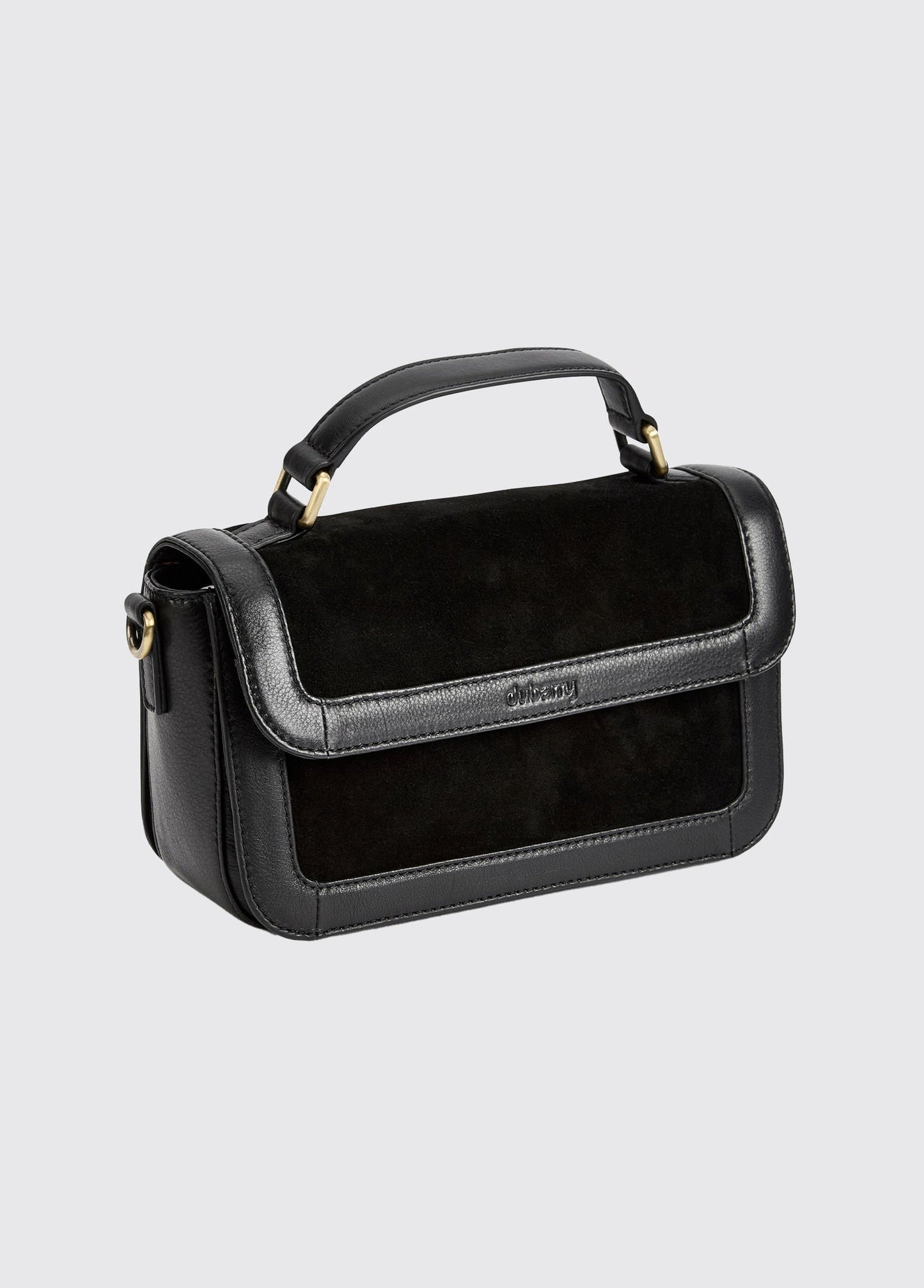 Eadestown Structured handbag in suede and leather - Black
