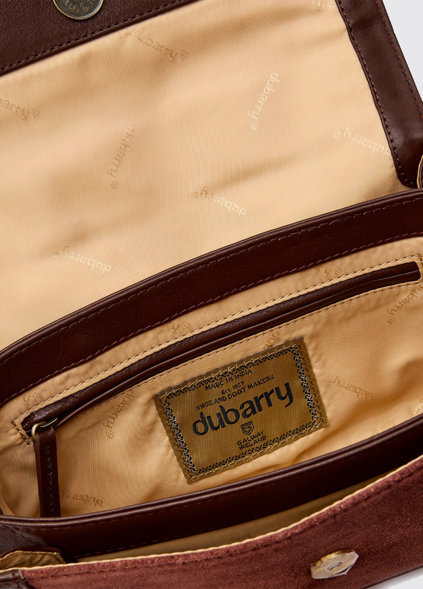 Eadestown Structured handbag in suede and leather - Cedar