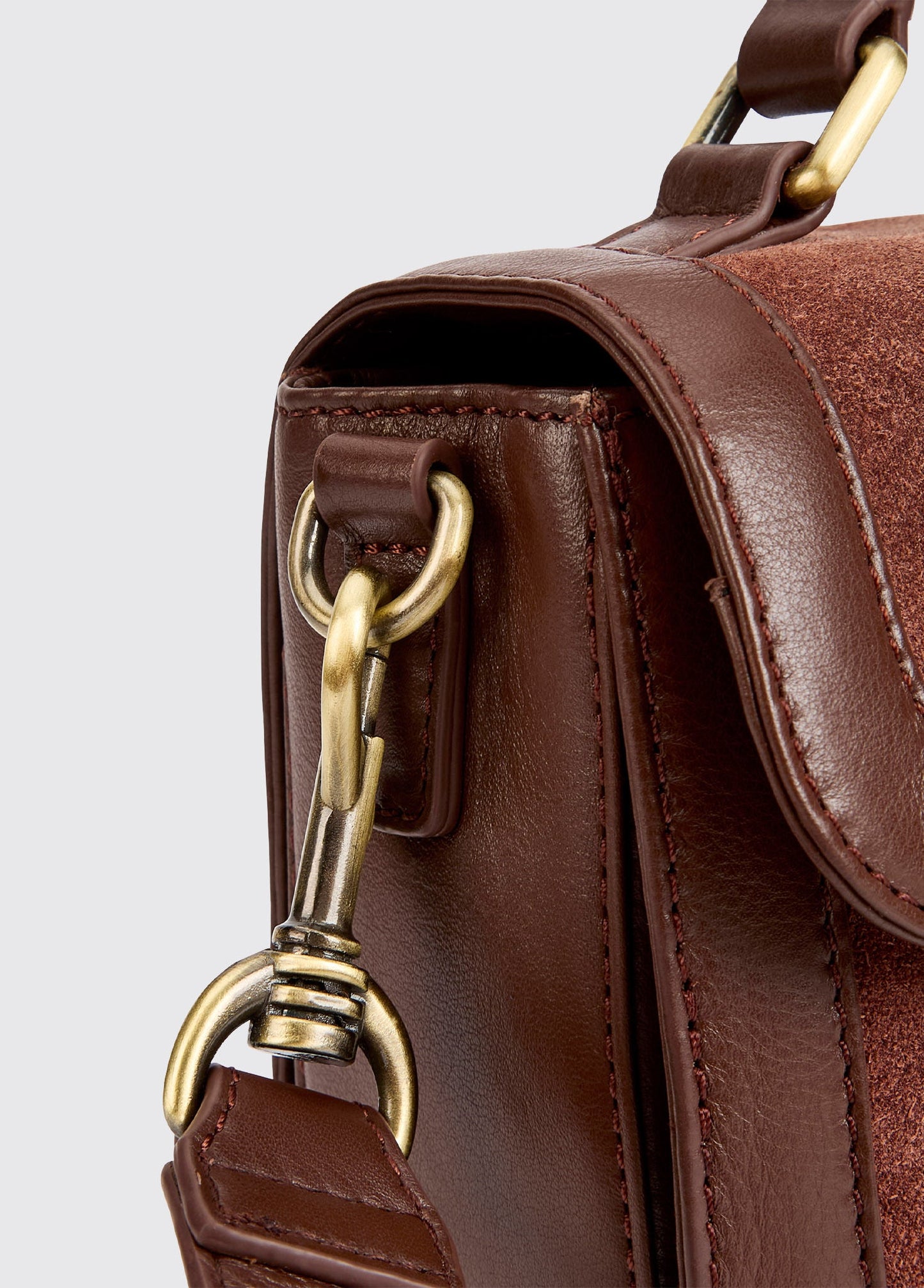 Eadestown Structured handbag in suede and leather - Cedar