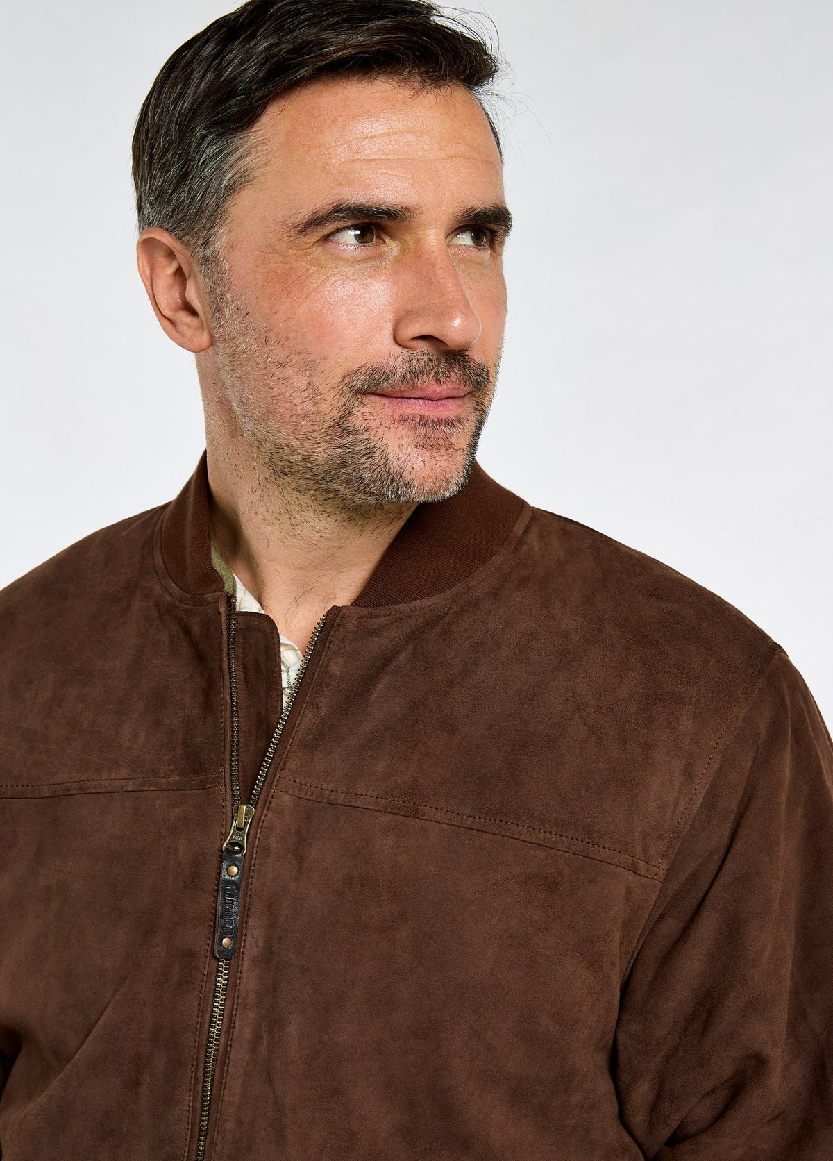 Marblehill Mens Goat Suede Jacket - Walnut