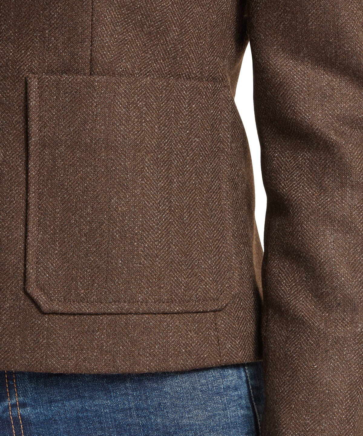 St Abbs Tweed Blazer - Chocolate Herringbone Tweed