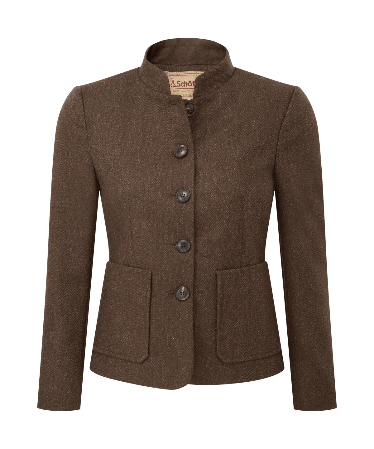 St Abbs Tweed Blazer - Chocolate Herringbone Tweed