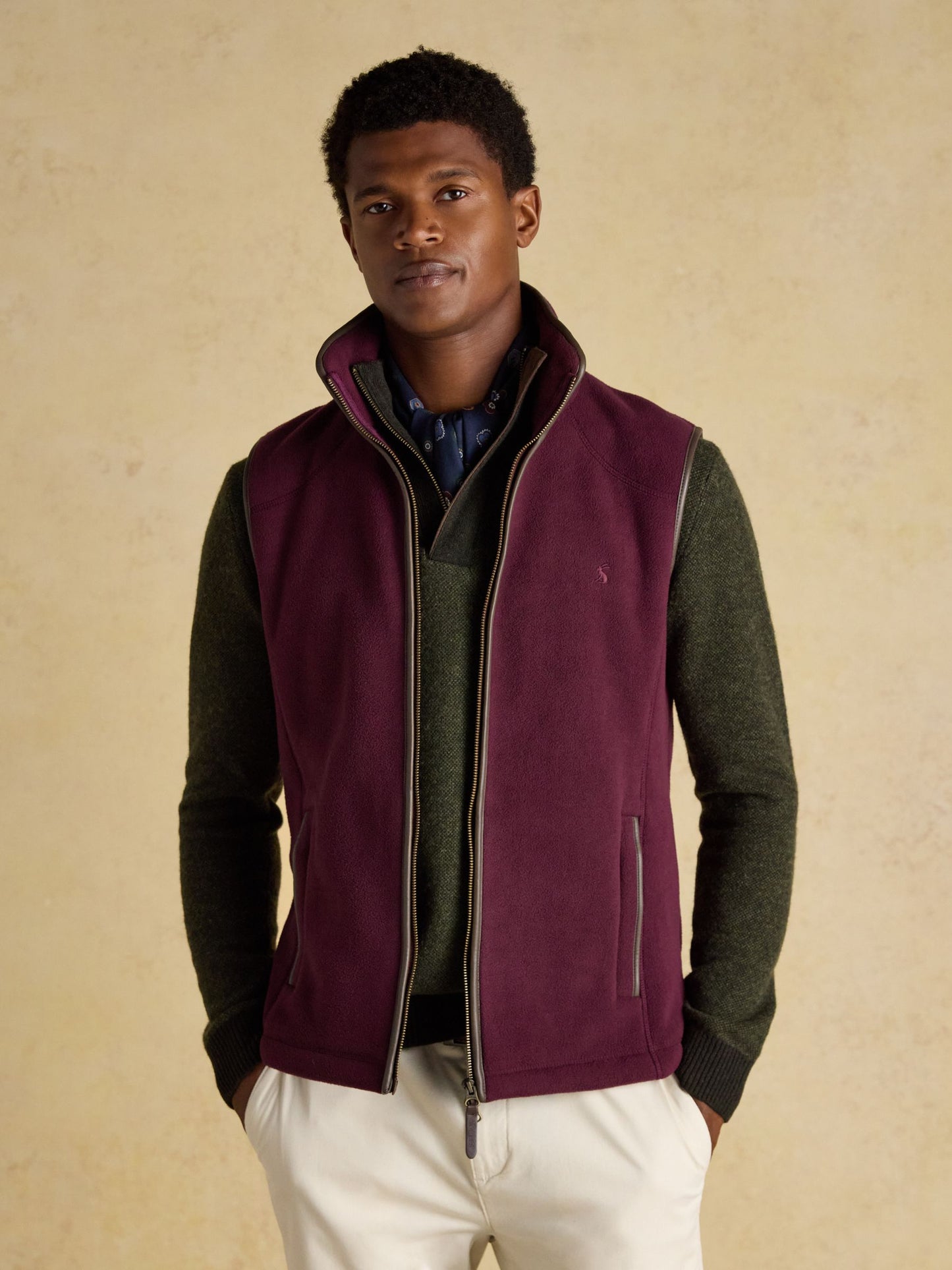 Heritage Fleece Burgundy Gilet Burgandy