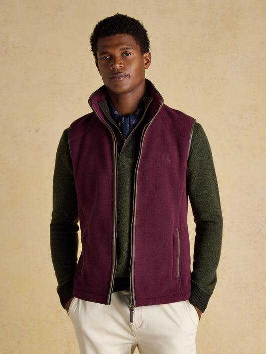 Heritage Fleece Burgundy Gilet Burgandy