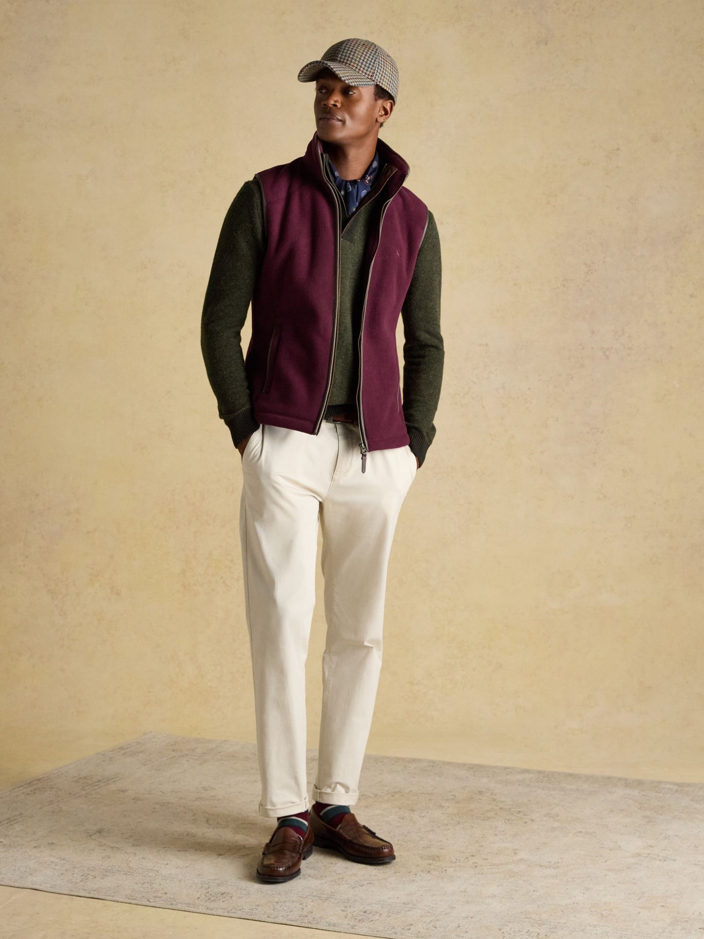 Heritage Fleece Burgundy Gilet Burgandy