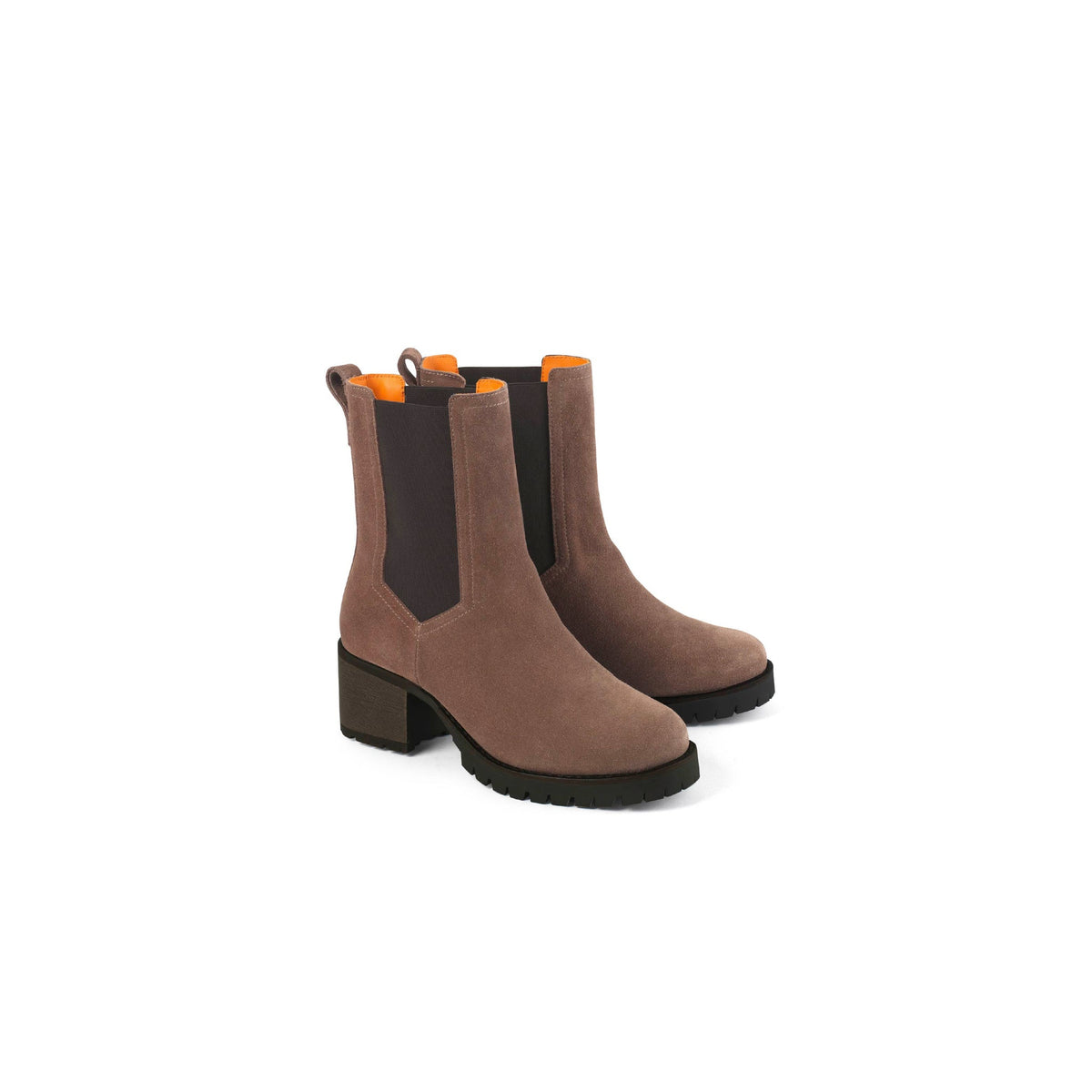 Stockists Exclusive Boudica Deep taupe suede Heeled Ankle Boots