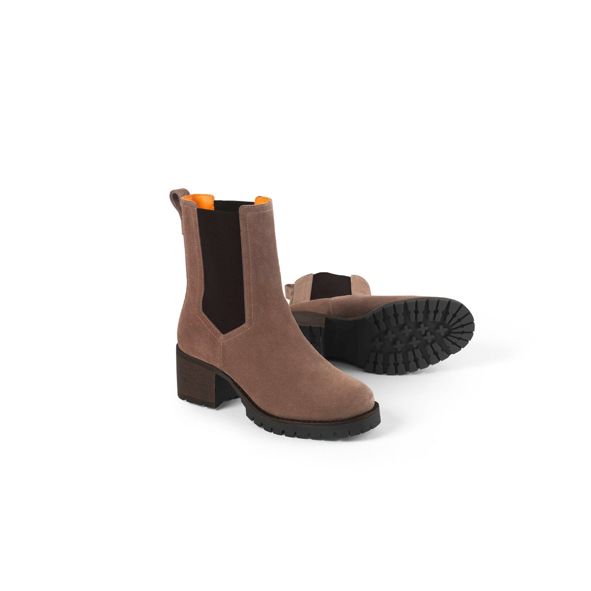 Stockists Exclusive Boudica Deep taupe suede Heeled Ankle Boots