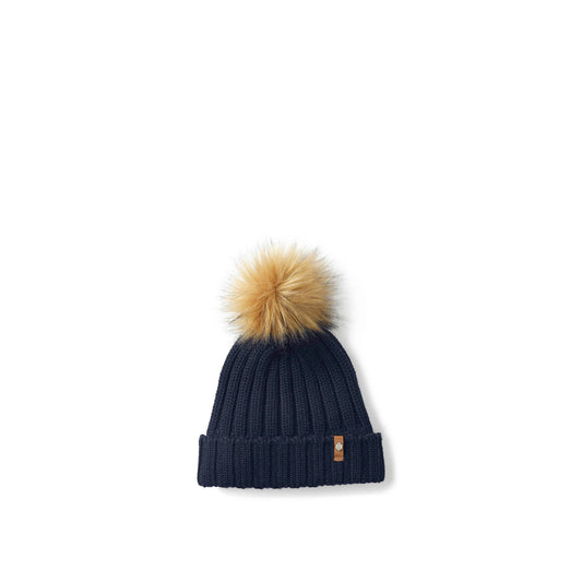 Signature Bobble Hat Navy wool Bobble hat