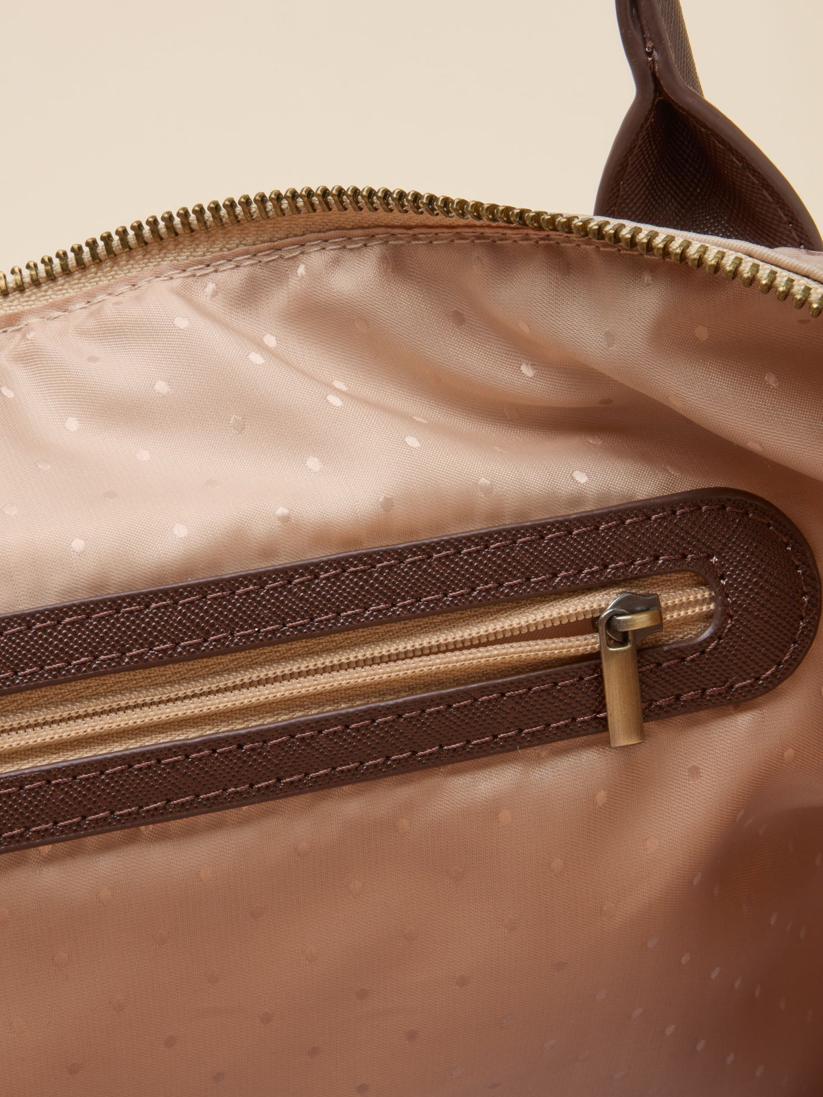 Edie Neutral Rodeo Print Zip Top Shopper Bag