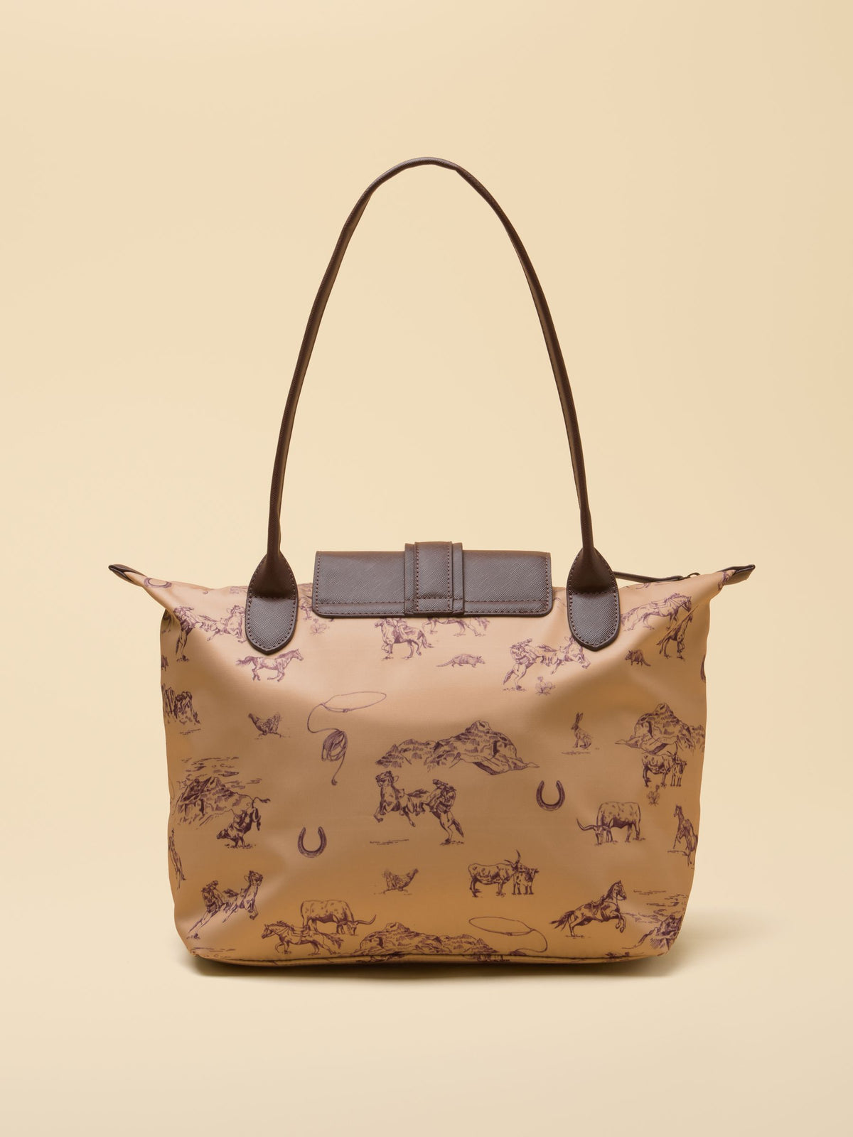 Edie Neutral Rodeo Print Zip Top Shopper Bag
